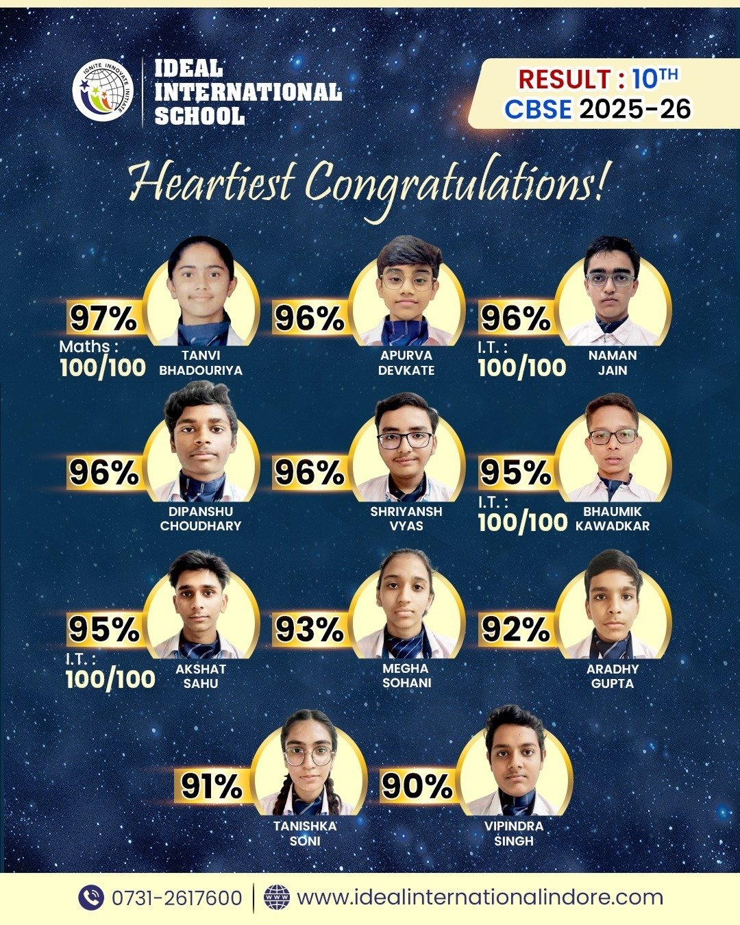 IIS 10th CBSE Result